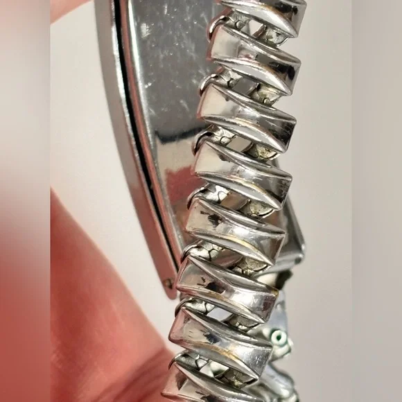 Vintage Expandable Secret Photo ID Silver Tone Bracelet - Picture 7 of 8